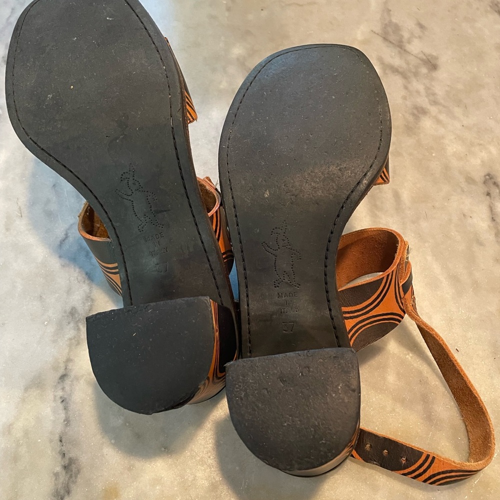 Marni Groovy Orange And Brown Circle Pattern Sand… - image 7